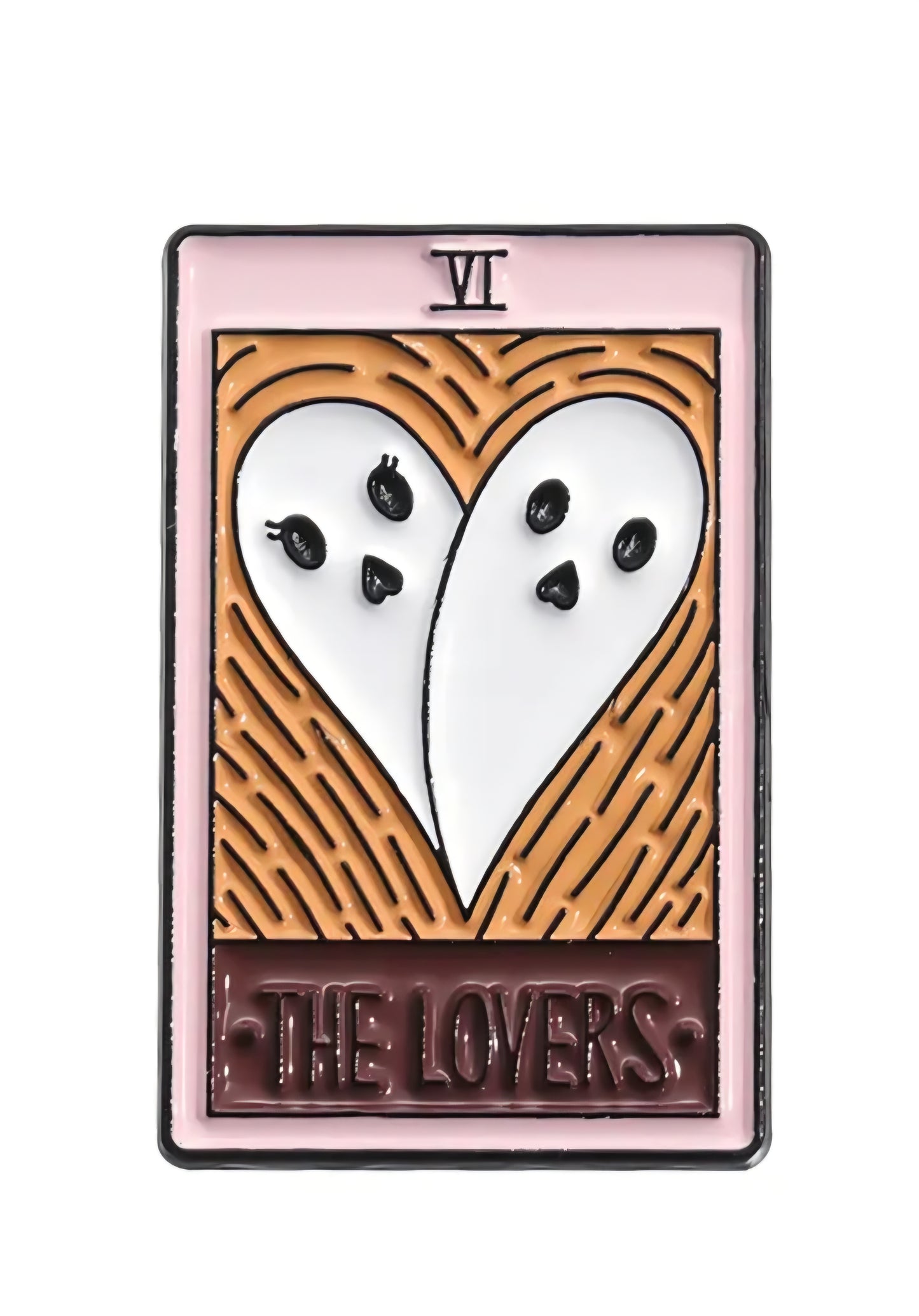 Cute Cartoon Halloween Ghost Enamel Pin Tarot Lovers